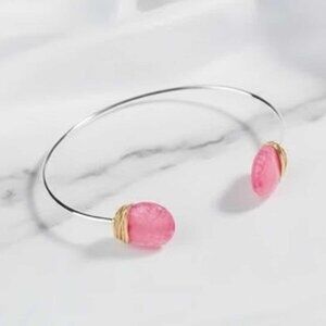 2/$21 Ladies Pink Stone Wire Bracelet